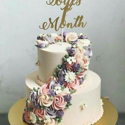2 Layer Floral Cake