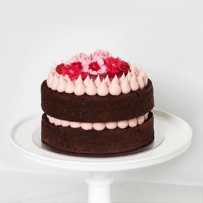 Naked chocolate Raspberry Cake